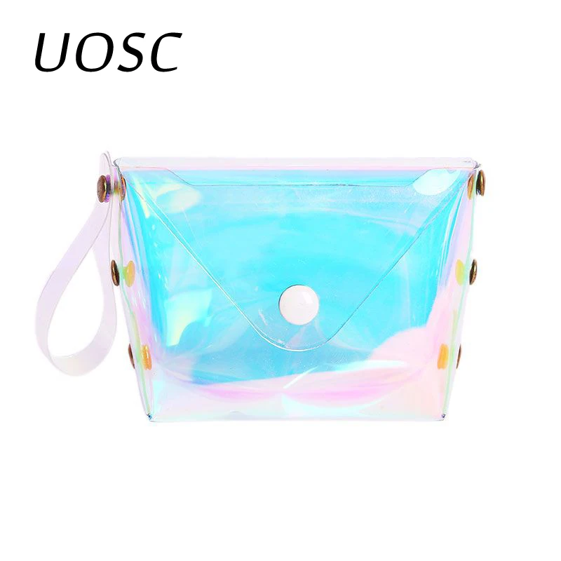 Голографический прозрачный кошелек UOSC для монет модный Желейный денег девушек