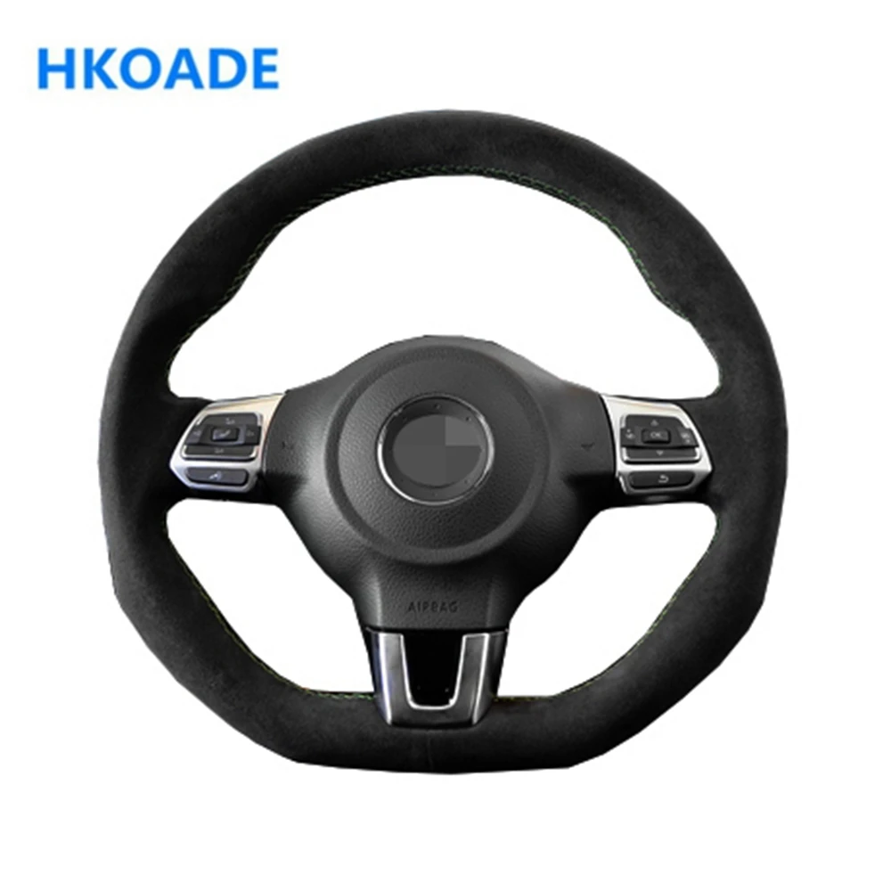 Сделай Сам сшитая вручную черная замша искусственная кожа для Volkswagen VW Golf 6 (VI) GTI Polo