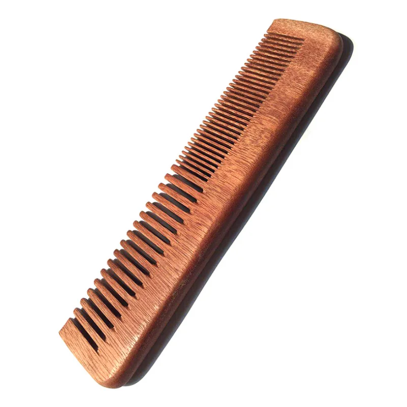 

Sandalwood 2 In 1 Men Hair Comb Wide Coarse Fine Toothed Combination Portable Vintage Head Hairdressing Styling Tool