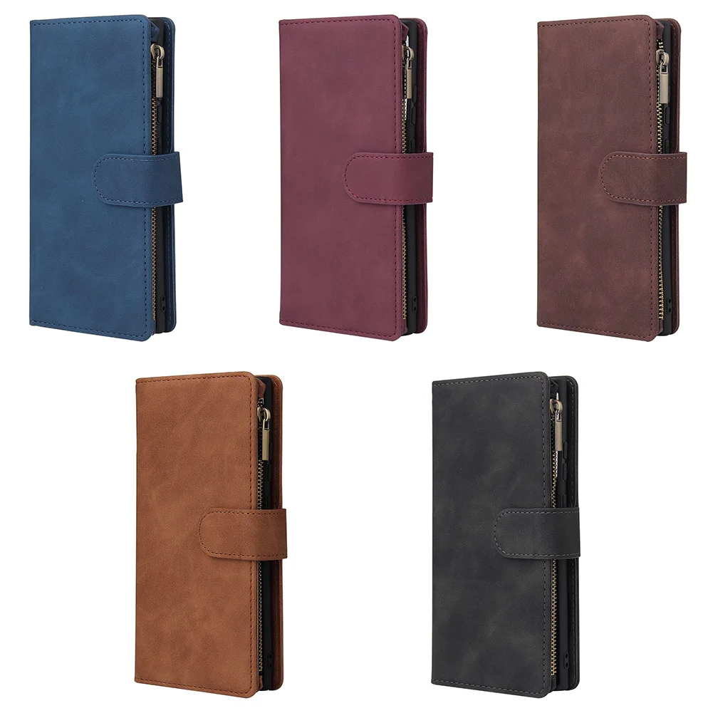 

Phone Case Wallet Phone Flip Cover PU Zipper Shockproof Protective Cover with Holder Card Compatible with Samsung Note 20 Ultra