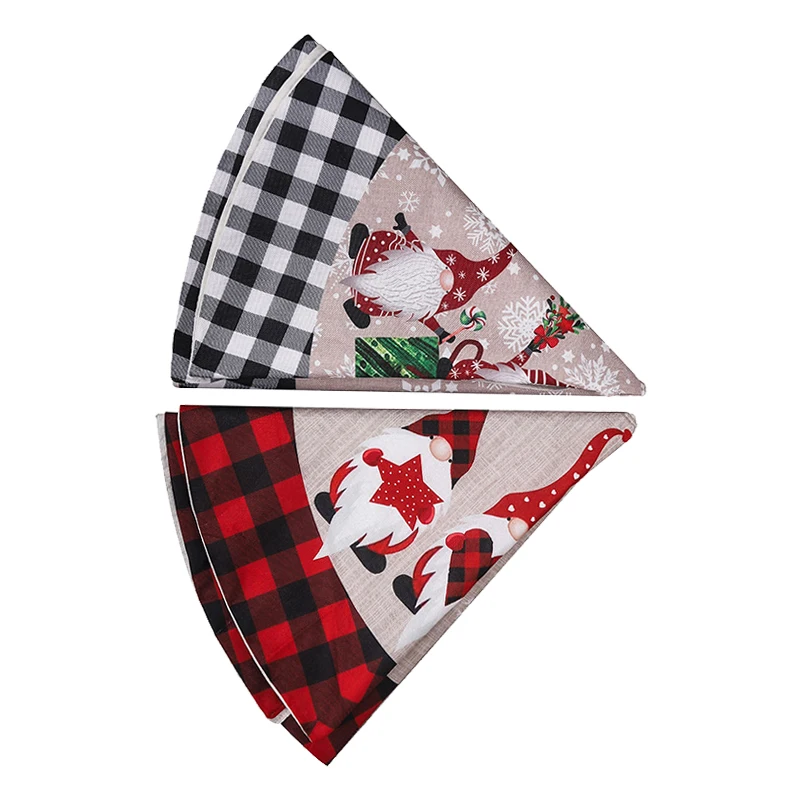 

48inch Xmas Tree Skirts Carpet Plaid Cloth Design Indoor Room Ornaments New Year Festivals Decorations