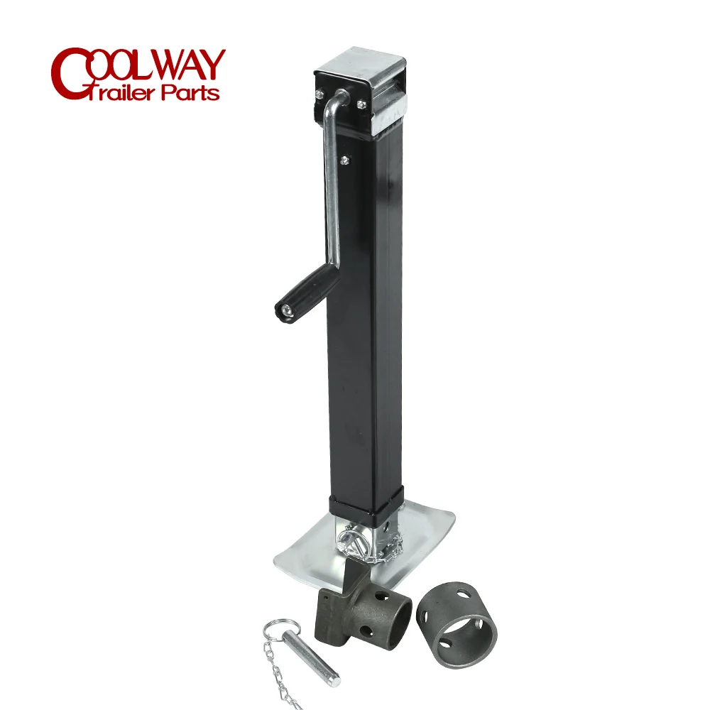 Heavy Duty 1500KG Side Wind Square Trailer Jack Removable Fixture Pipe Weld On Drop Leg Corner Steady Parts Accessories