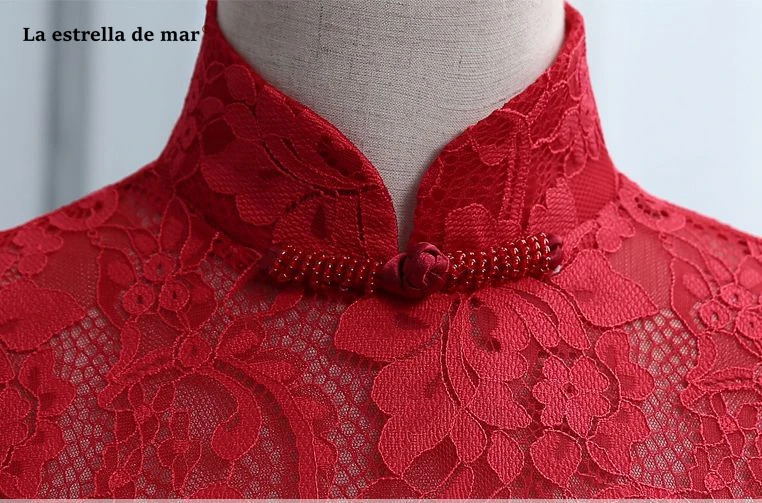 

Vintage robe de soire de mariage new lace high neck cap sleeve ALine burgundy green white bridesmaid dress Tea party gowns