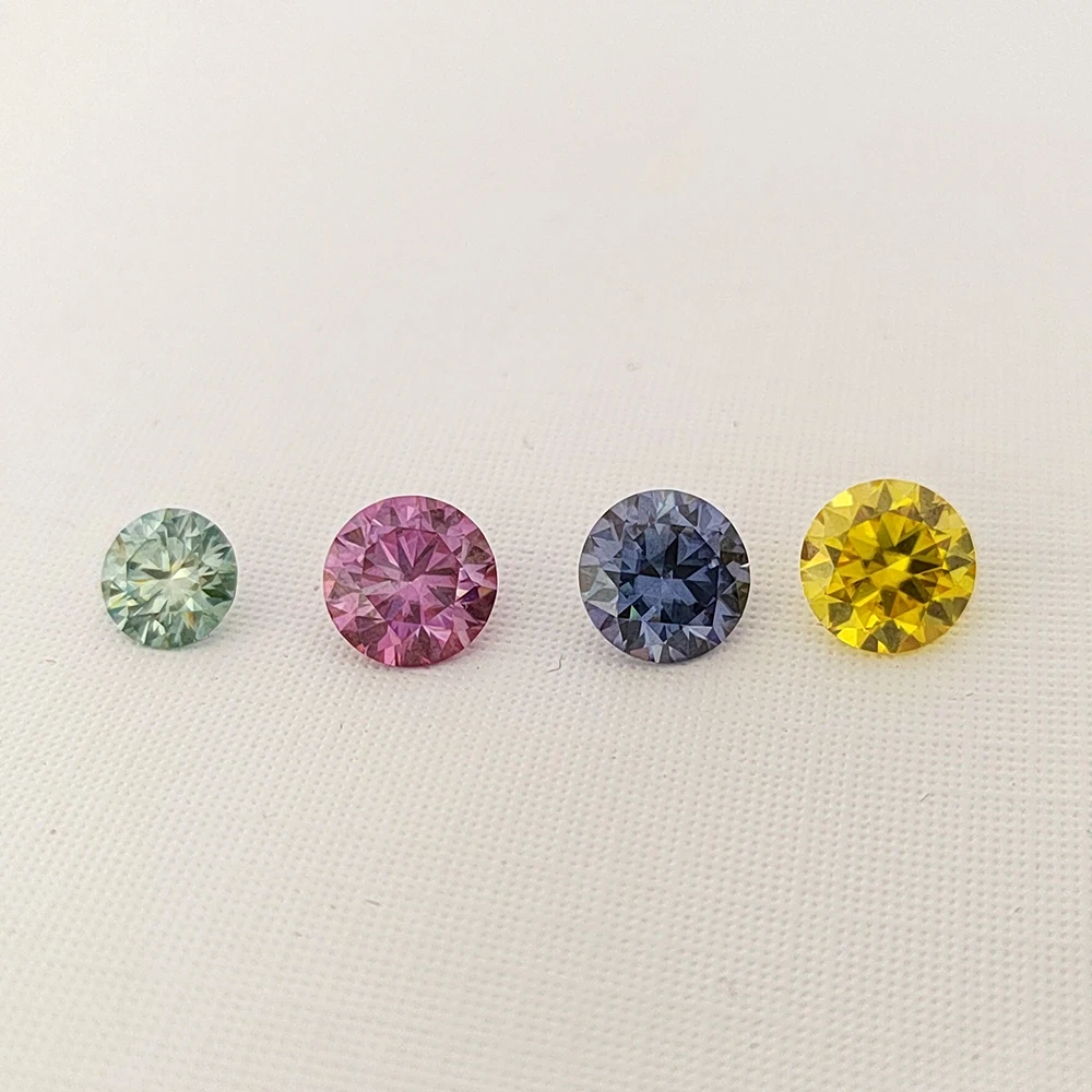 Luomansi классическое серебряное кольцо для женщин 1 2ct Розовый Зеленый Муассанит