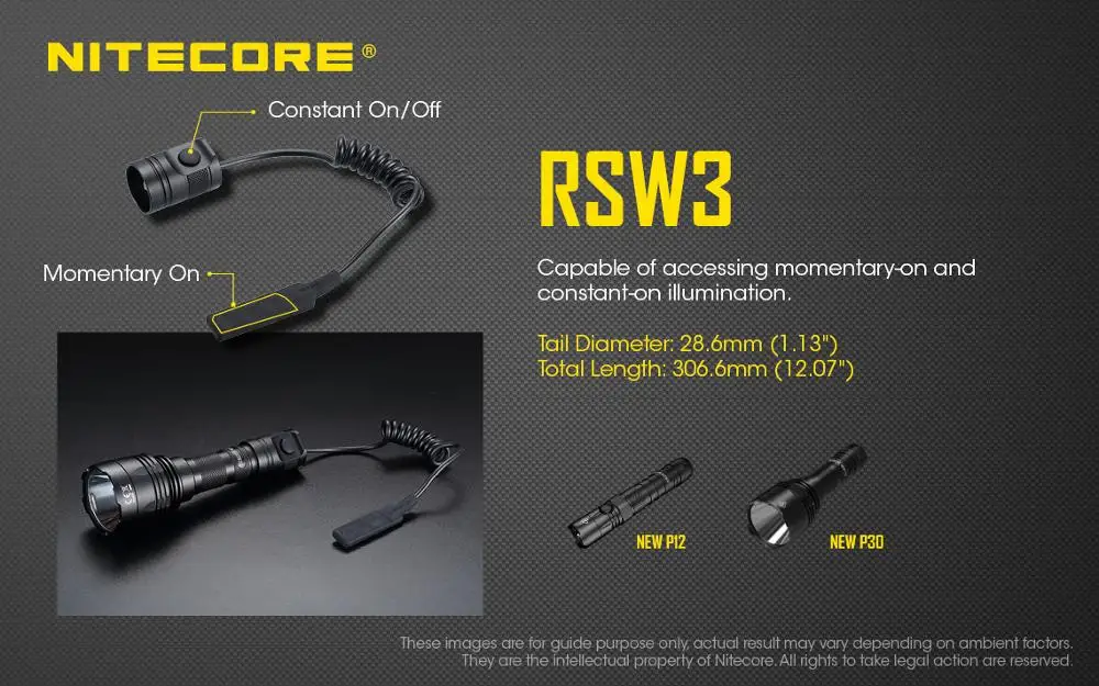 Nitecore RSW3 дистанционный переключатель для фонариков Новый P12 и новый P30 портативные