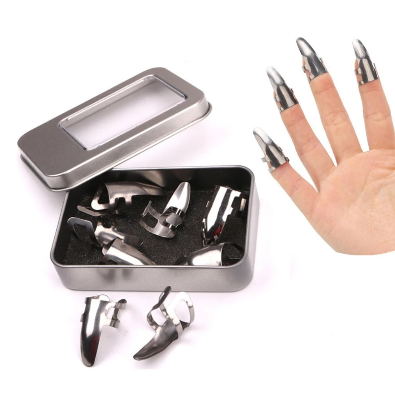 

8 Pieces Guitar Finger Pick Set Open Design Finger Pick Alloy Adjustable Plectrum Thumb Middle Finger for Guitar