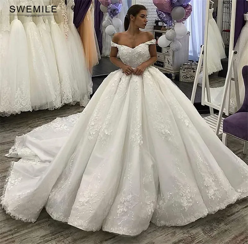 Элегантное бальное платье SWEMILE кружевное свадебное 2019 Привлекательное Женское с