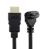 90 degree up down angled micro hdmi compatible to hdmi compatible male hdtv cable for tablet camera 30cm