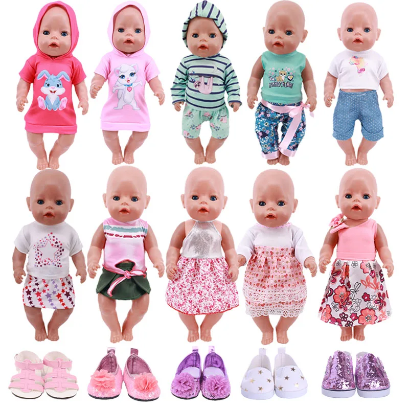 

Reborn Dolls Cute Clothes Dress For New Baby Born For 18 Inch&43 Cm Accessories For Girl's Toy Gifts
