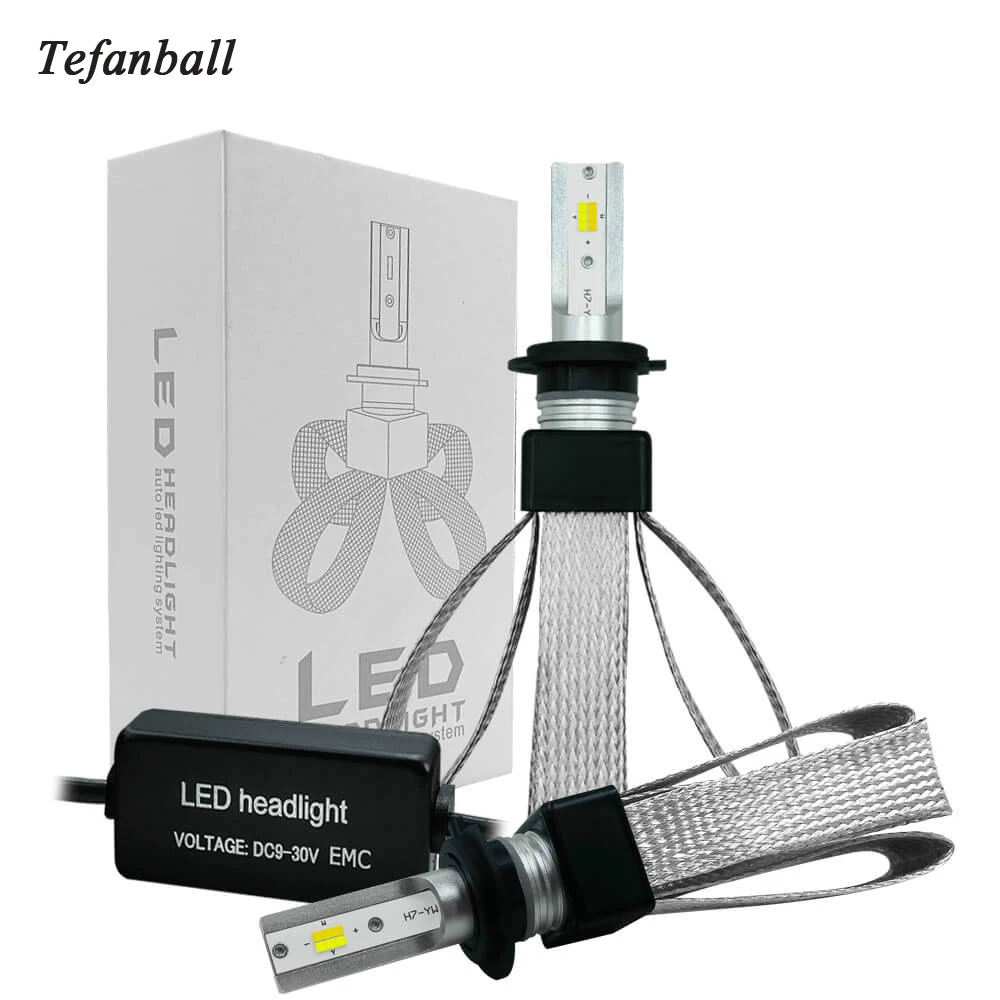 Светодиодсветодиодный лампы для фар Tefanball 12 В светодиодные H7 H4 9003 HB2 H1 H11 9005 HB3 9006 HB4