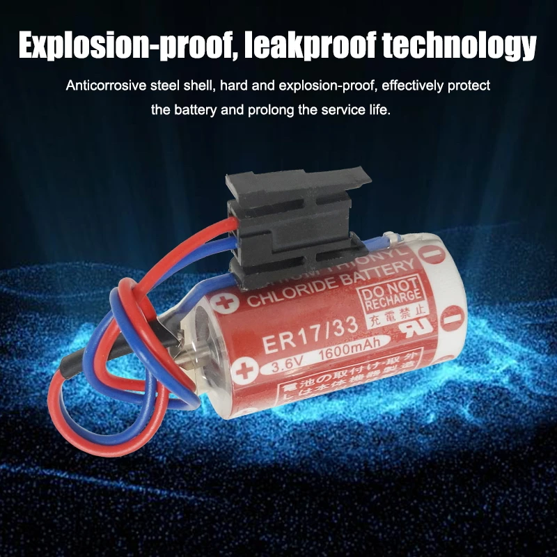 10pcs/lot NEW 3.6V 1600mah ER17/33 ER 17/33 PLC industrial control lithium battery batteries with black plug | Электроника