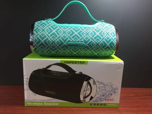 Green HOPESTAR H40 портативный Bluetooth динамик беспроводной 3D стерео Саундбар водонепроницаемый открытый сабвуфер Mp3 плеер TF для зарядки TF USB - Цвет: Green