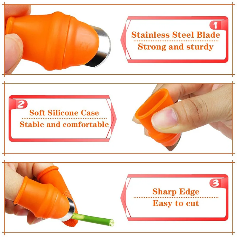 

12 Pack Silicone Thumb Knife, Separator Finger Knife Plant Knife Plant Gardening Tools for Trimming Fruit Vegetables