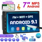 2 Din Android 9,1 автомобильный медиаплеер GPS Bluetooth MirrorLink 2.5D сенсорный экран 7 дюймов Автомобильный стерео MP5 радио плеер авторадио