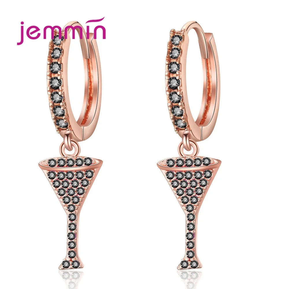 

Europe Women Cubic Zirconia Drop Earrings Cocktail Candy Cup Goblet Shining Piercied Ear Hanging Jewelry Wedding Party