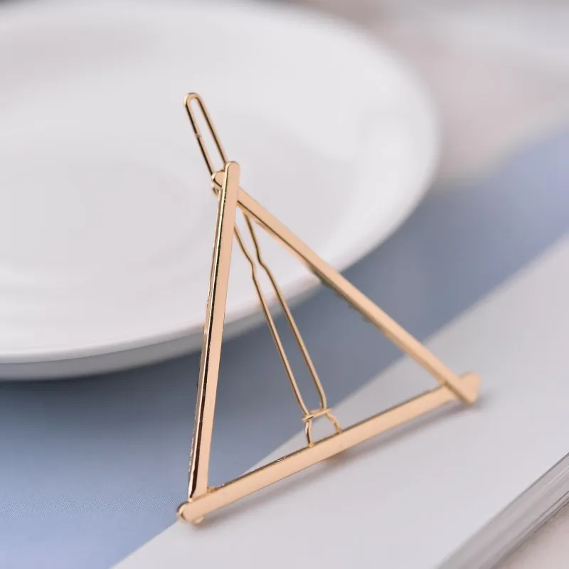 Модные металлические шпильки Треугольники геометрический сплав повязка на