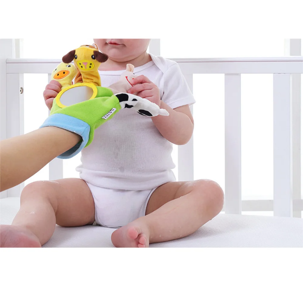 

1pc Baby Stuffed Hand Puppet Cartoon Animal Hand Puppet 0-1 Years Old Infant Hand Puppet Plush Red