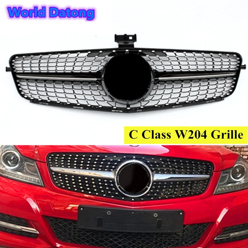 W204 C63 Алмазная решетка передний бампер для Mercedes C Class C180 C200 C250 C300 C350 2008 2014|Гоночные