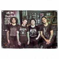 heavy metal rock band posters banners music studio wall decoration hanging painting waterproof cloth polyester fabric flags t8