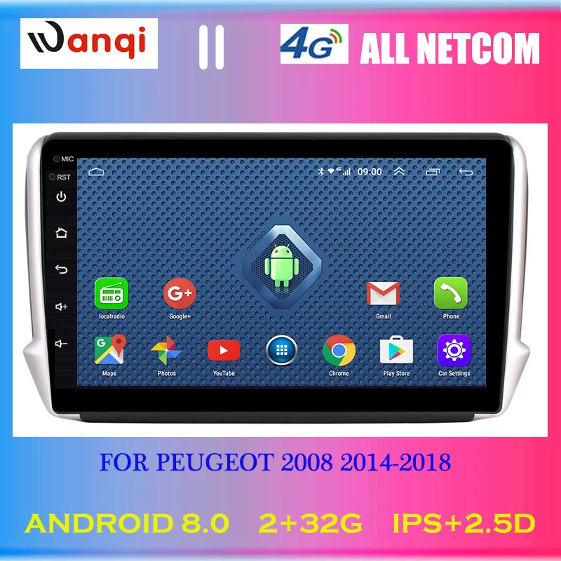 4G Lte All Netcom 10 1 дюймов Android 8 0 Автомобильный GPS мультимедийный плеер для Peugeot 2008 208