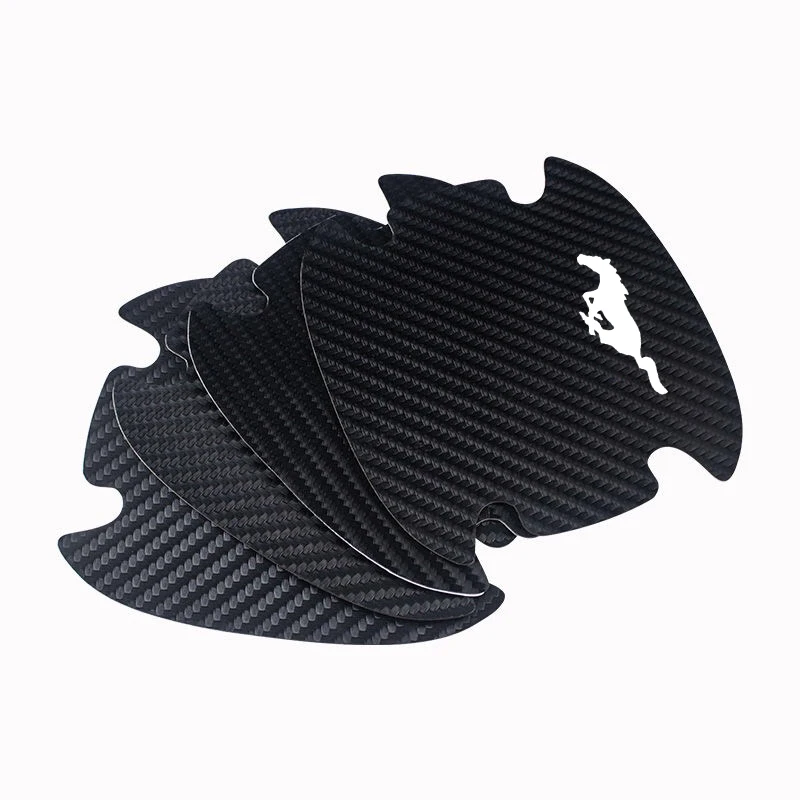 

4 Pcs 2015-2020 Ford Mustang GT SHELBY Door Bowl Sticker Car Carbon Fiber Pattern Door Bowl Film Leather Handle Sticker