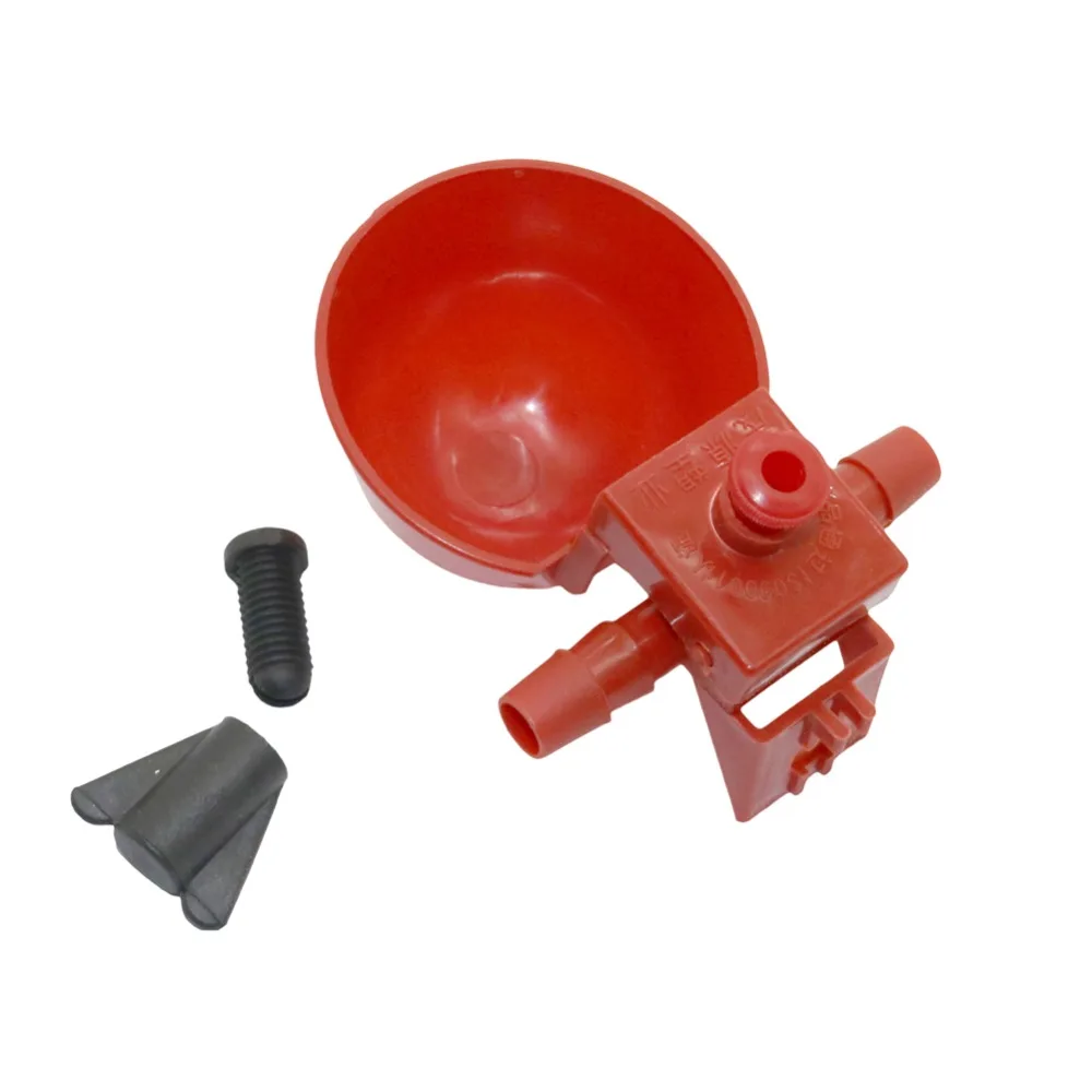 

50 Sets Red Quail Waterer Animal Feeders Automatic Bird Coop Feed Poultry Chicken Fowl Drinker Water Drinking Cups