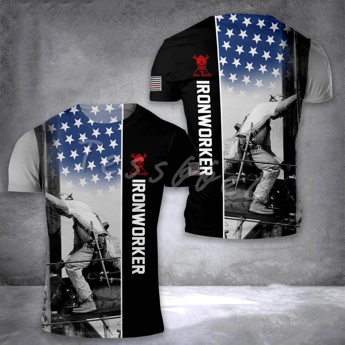 

Tessffel Ironworker 3D Print Fashion T-Shirts Summer Menâ€™s/Women Undershirt Harajuku Workwear Short Sleeve Streetwear Style-9