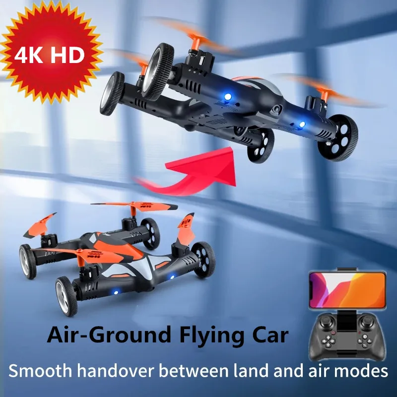 

Land & Air 2-IN-1 WIFI FPV RC Drone Quadcopter With 4K HD Camera Air-Ground Flying Driving Car LED Night Light Flying Car RC Toy