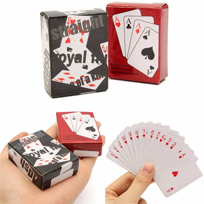 

Mini Miniature Travel Pockets Copperplate Paper Small Playing Poker Cards Deck Tiny Little Coated Board Game