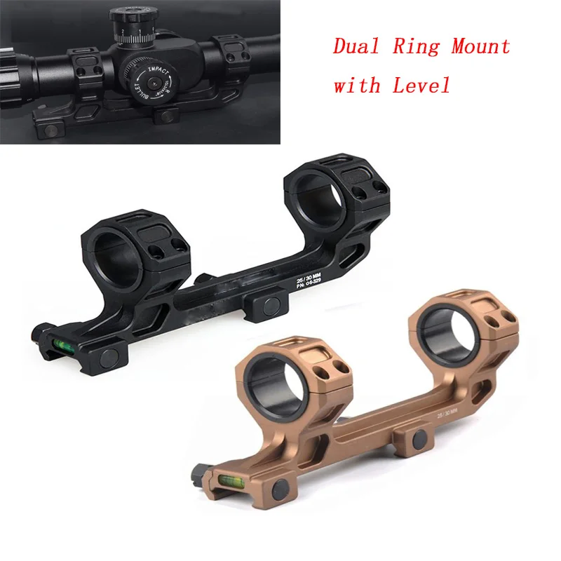 

25.4mm/30mm Scope Dual Ring Mount with Bubble Level Optic Sight GE Mount Fit 20mm Picatinny Weaver Rail For Hunting AR15 Rifle