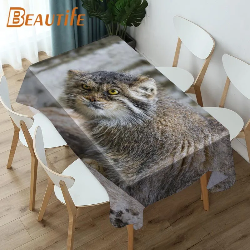 Скатерть Pallas Cat из водонепроницаемой ткани Оксфорд с 3D принтом скатерть для стола