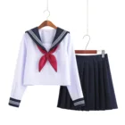 Официальная школьная форма для девочки, осенняя Новинка, рубашка с длинным рукавом, плиссированная юбка, костюмы, хор, для выступления, Студенческая форма, школьная одежда