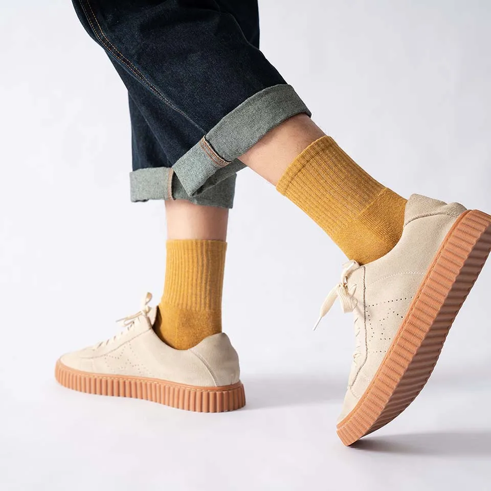 Winter Men's Harajuku Warm  Cotton Socks Thick Terry Breathable Big Size Casual Business Long Socks Men 10 Pair