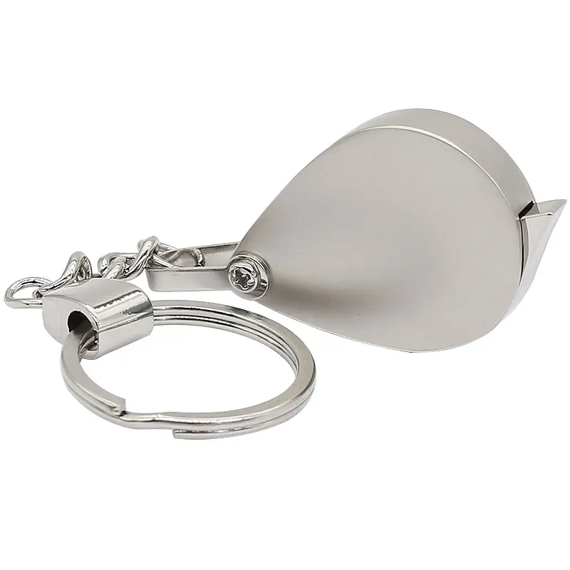 Складной карманный 8X брелок лупа Цинковый ключ из металлического сплава цепная