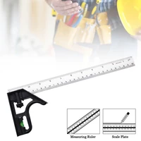 combination angle ruler woodworking with level 305mm adjustable protractor square ruler right angle 90 carpenter measuring tools