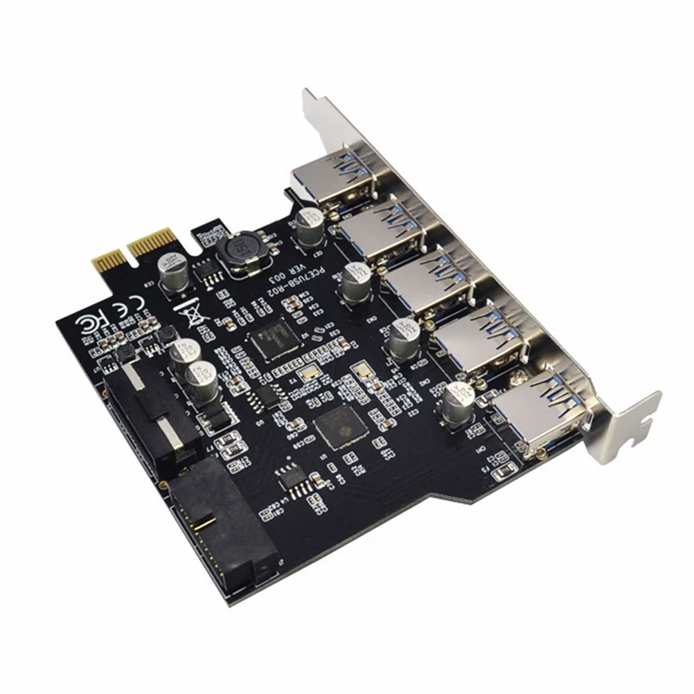 

PCI-E адаптер 5-портовый PCI Express Riser USB 3,0 расширенный Компьютерный Аксессуар