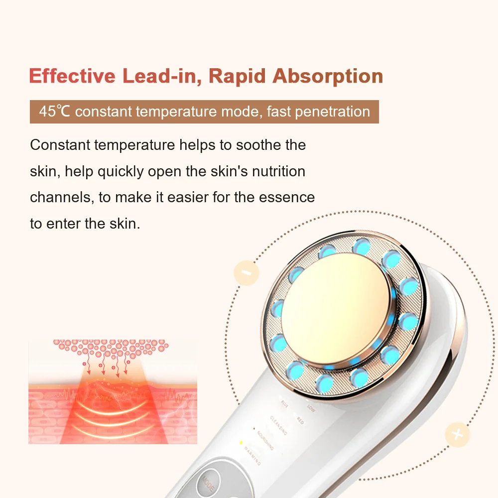 Kopen B01 Huidverzorging Schoonheid Instrument Ultrasone Reiniger Face Lift Apparaten Blauw Rood Licht Therapie Verwijderen Ance Huid Verjonging