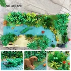 Модель дождевых лесов, городской куст, цветок, трава, дерево с животными, DIY детали MOC, совместимы с строительными блоками Friends