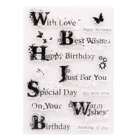 happy birthday clear stamps transparent silicone stamp for diy scrapbooking paper card craft tools