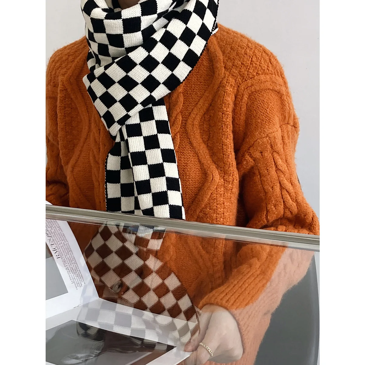 

Осенне-зимний клетчатый шарф в Корейском стиле новинка 2021 шерстяные теплые шарфы в Корейском стиле