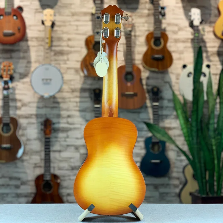 Джазовая укулеле 23 дюйма All Maple Mini Electri концертная акустическая гитара 4 струны Гавайская звукосниматель для путешествий музыкальная гитара