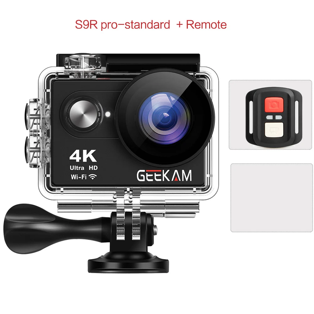 GEEKAM S9Rpro Экшн-камера Ultra HD 4K 30fps 16MP WiFi 2," Подводный Водонепроницаемый шлем видеокамера s Спортивная камера - Цвет: GK-S9RproB