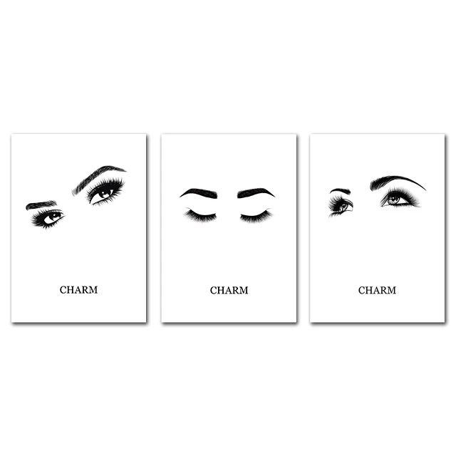 Очаровательный постер для ресниц макияж настенный художественный