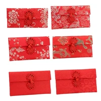 new 4 pcs new years creative embroidered fabric red envelope bag lishi seal personalized customized wedding red packet