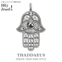 pendant black hand of fatima2019 brand new fashion jewelry europe vintage accessories 925 sterling silver gift for woman men