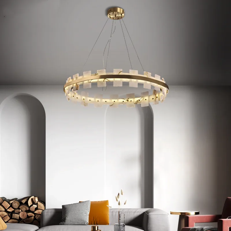 

Скандинавская атмосфера, люстра из меди и мрамора для гостиной, Современная светильник стра, роскошная люстра для столовой