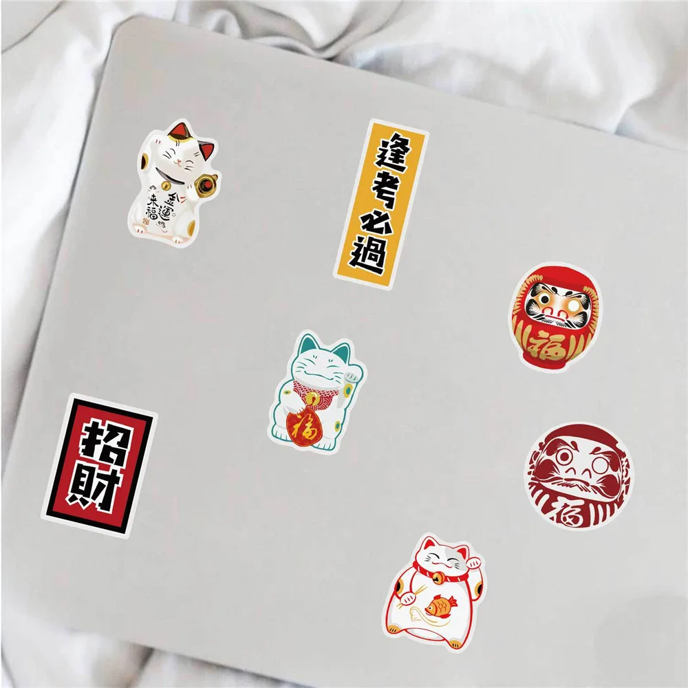 

10/30/50pcs Lucky Cat Stickers Vinyl Waterproof Stickers for Kids Laptop Phone Toy Stickers Computer Motorcycle Decals