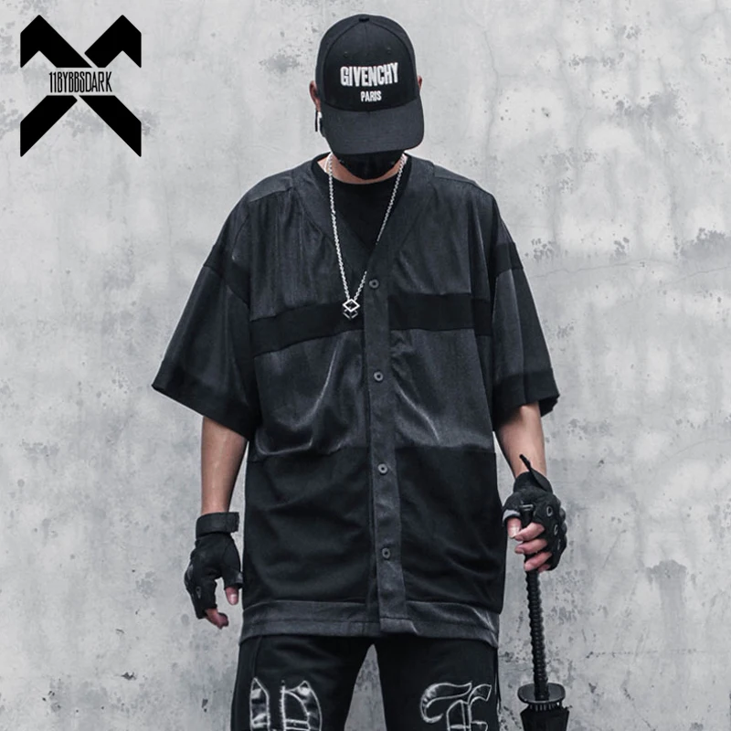

11 BYBB'S DARK Punk Black Shirt Hip Hop Streetwear Tactical Function Cargo Shirts 2021SS Loose Patchwork Tops WB176