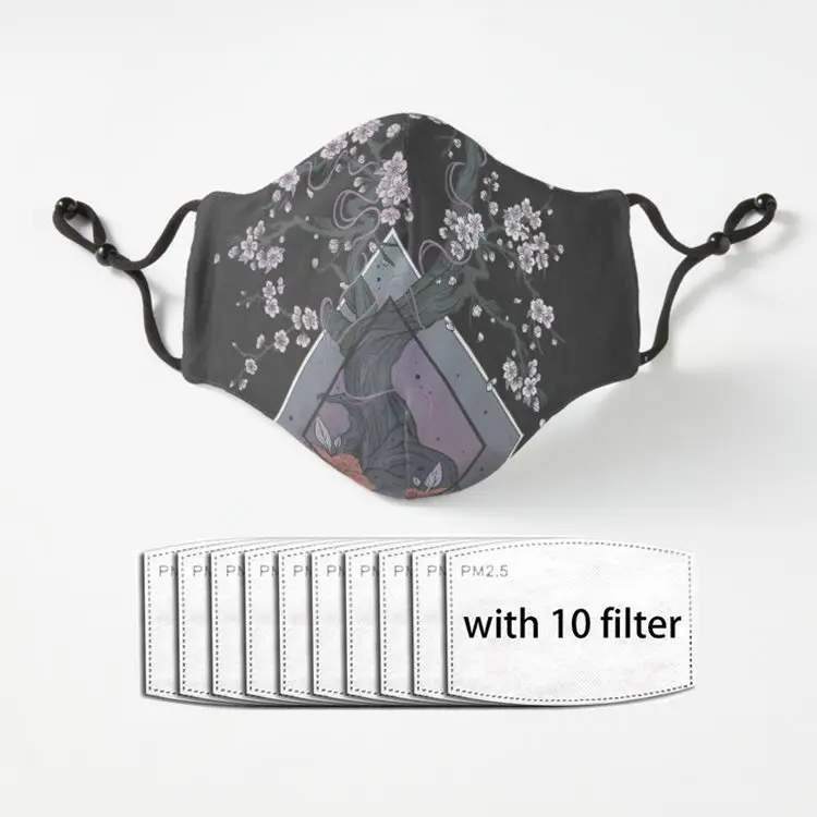 

Волшебная маска бонсай на половину лица пылезащитные маски Пылезащитная черная Повседневная теплая маска унисекс