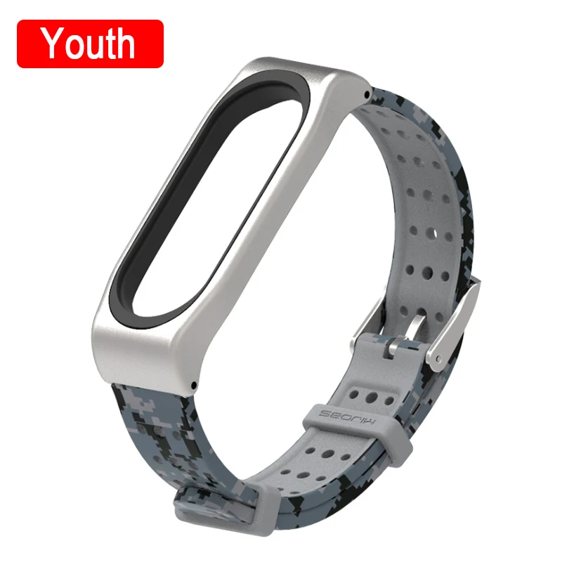 Youth Camouflage Для Xiaomi mi Band 4 металлический ремешок Безвинтовой из нержавеющей стали для Xiaomi mi band 4 NFC браслет металлический сменный ремешок для mi 4 - Цвет: Youth Camouflage